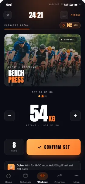PushMeUp workout screen